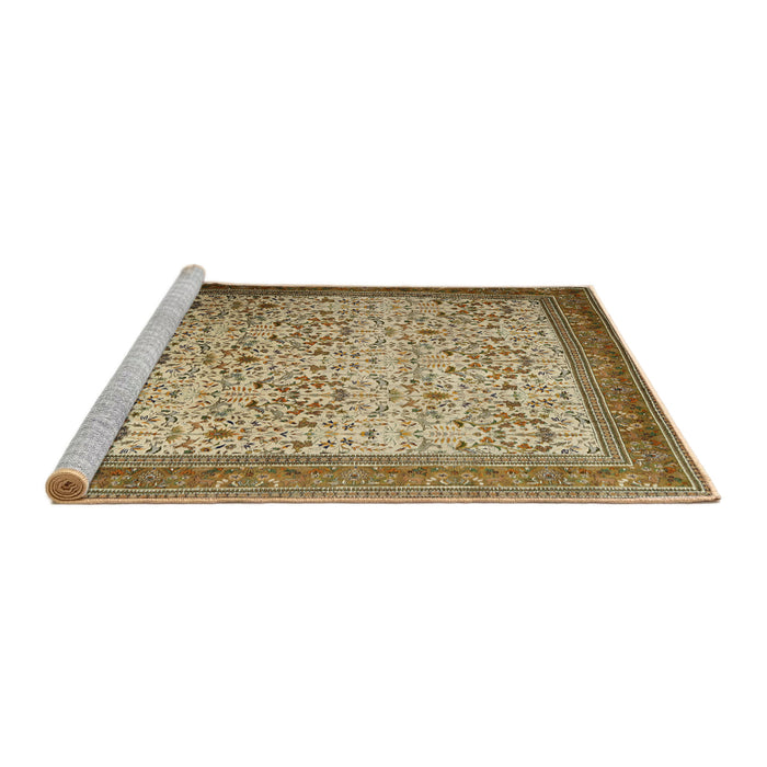 Sideview of Machine Washable Traditional Saddle Brown Rug, wshtr1968