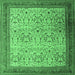 Square Machine Washable Persian Emerald Green Traditional Area Rugs, wshtr1968emgrn