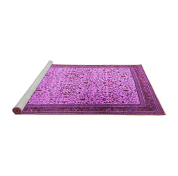 Sideview of Machine Washable Persian Purple Traditional Area Rugs, wshtr1968pur