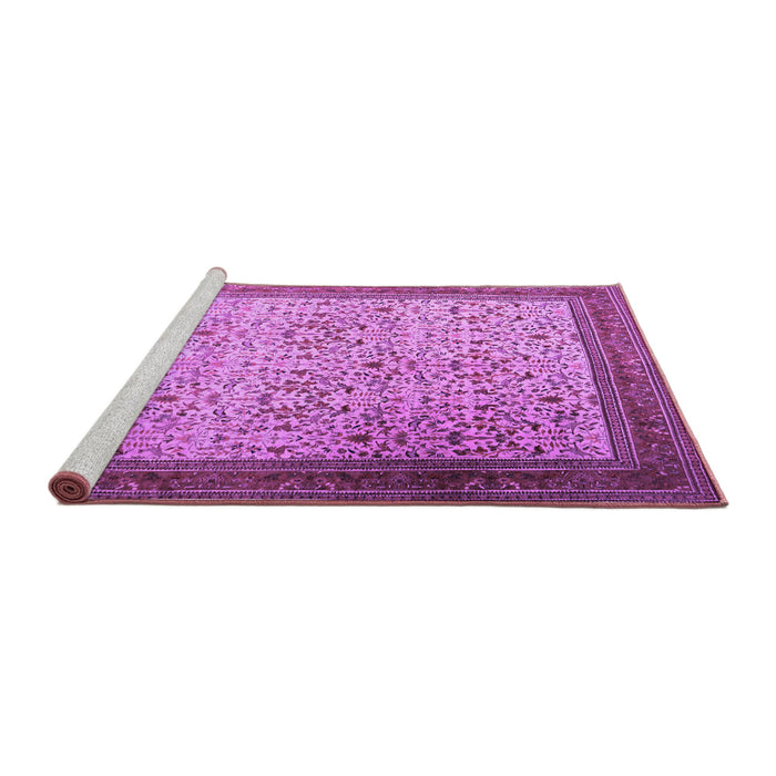Sideview of Machine Washable Persian Purple Traditional Area Rugs, wshtr1968pur