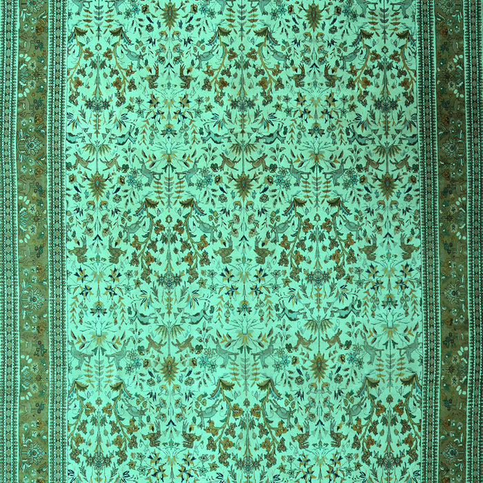 Machine Washable Persian Turquoise Traditional Area Rugs, wshtr1968turq
