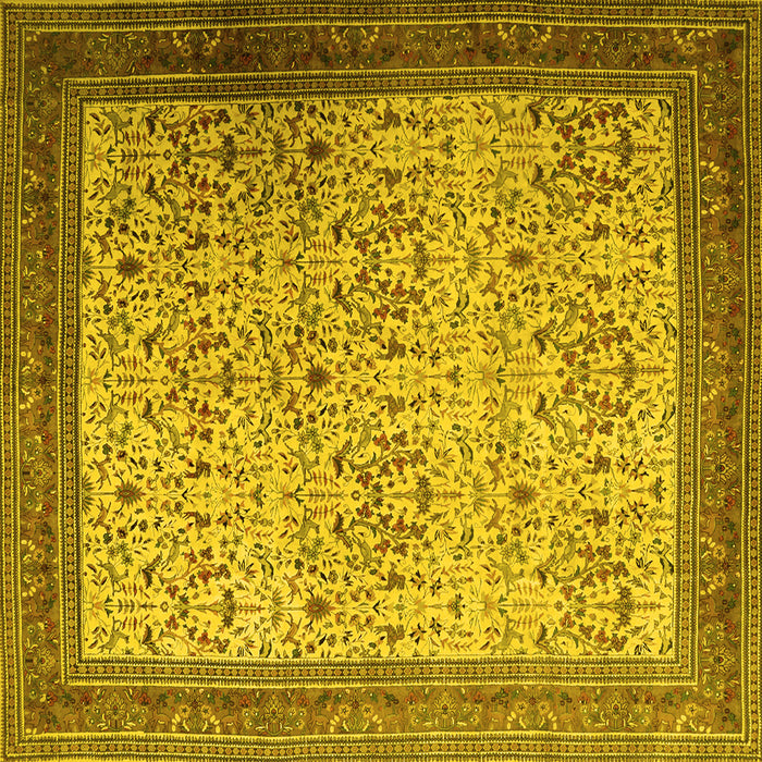 Square Persian Yellow Traditional Rug, tr1968yw