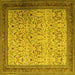 Square Persian Yellow Traditional Rug, tr1968yw