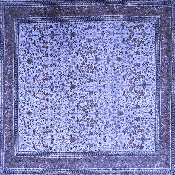 Square Machine Washable Persian Blue Traditional Rug, wshtr1968blu