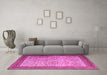 Machine Washable Persian Pink Traditional Rug in a Living Room, wshtr1968pnk