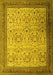 Machine Washable Persian Yellow Traditional Rug, wshtr1968yw