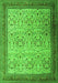 Serging Thickness of Machine Washable Persian Green Traditional Area Rugs, wshtr1968grn