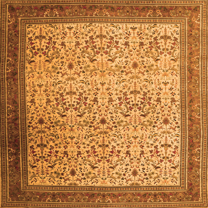 Round Machine Washable Persian Orange Traditional Area Rugs, wshtr1968org
