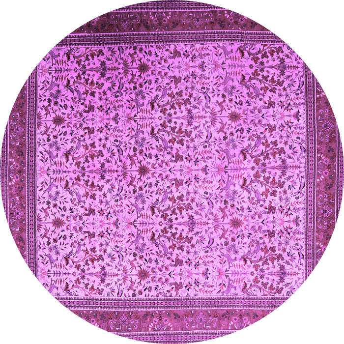 Round Persian Purple Traditional Rug, tr1968pur