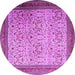 Round Persian Purple Traditional Rug, tr1968pur