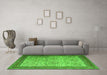 Machine Washable Persian Green Traditional Area Rugs in a Living Room,, wshtr1968grn