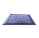 Sideview of Machine Washable Persian Blue Traditional Rug, wshtr1968blu