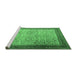 Sideview of Machine Washable Persian Emerald Green Traditional Area Rugs, wshtr1968emgrn