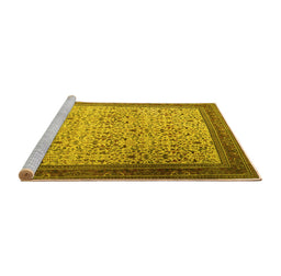 Sideview of Machine Washable Persian Yellow Traditional Rug, wshtr1968yw
