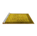 Sideview of Machine Washable Persian Yellow Traditional Rug, wshtr1968yw