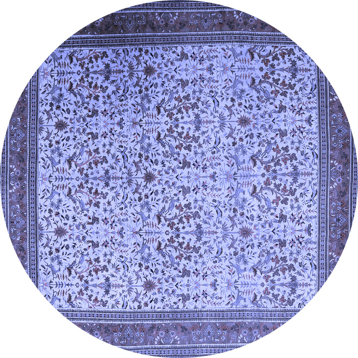 Round Persian Blue Traditional Rug, tr1968blu