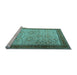 Sideview of Machine Washable Persian Light Blue Traditional Rug, wshtr1968lblu