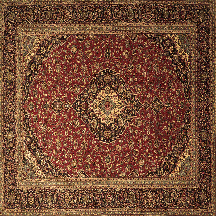 Square Medallion Brown Traditional Rug, tr1969brn