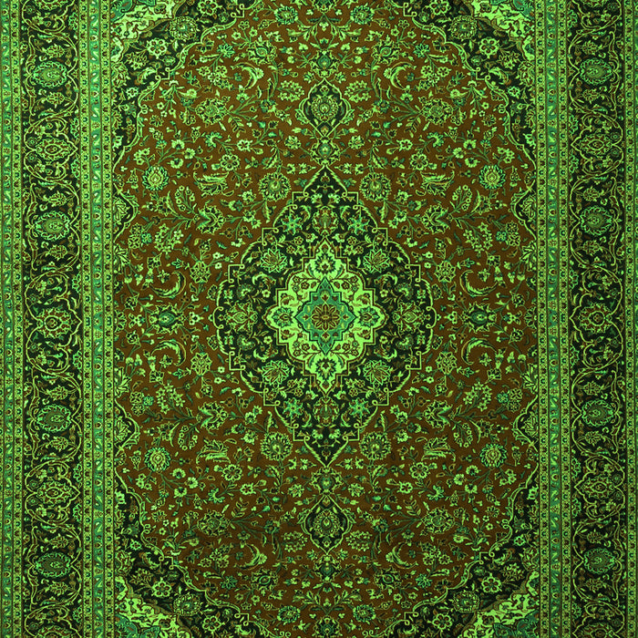 Serging Thickness of Machine Washable Medallion Green Traditional Area Rugs, wshtr1969grn