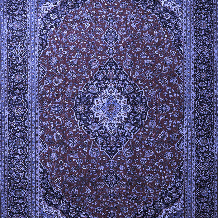 Machine Washable Medallion Blue Traditional Rug, wshtr1969blu