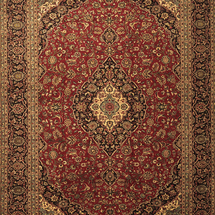 Machine Washable Medallion Brown Traditional Rug, wshtr1969brn