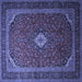 Square Medallion Blue Traditional Rug, tr1969blu