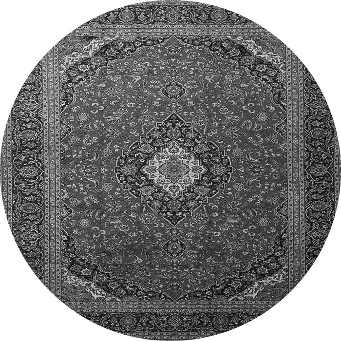 Machine Washable Medallion Gray Traditional Rug, wshtr1969gry