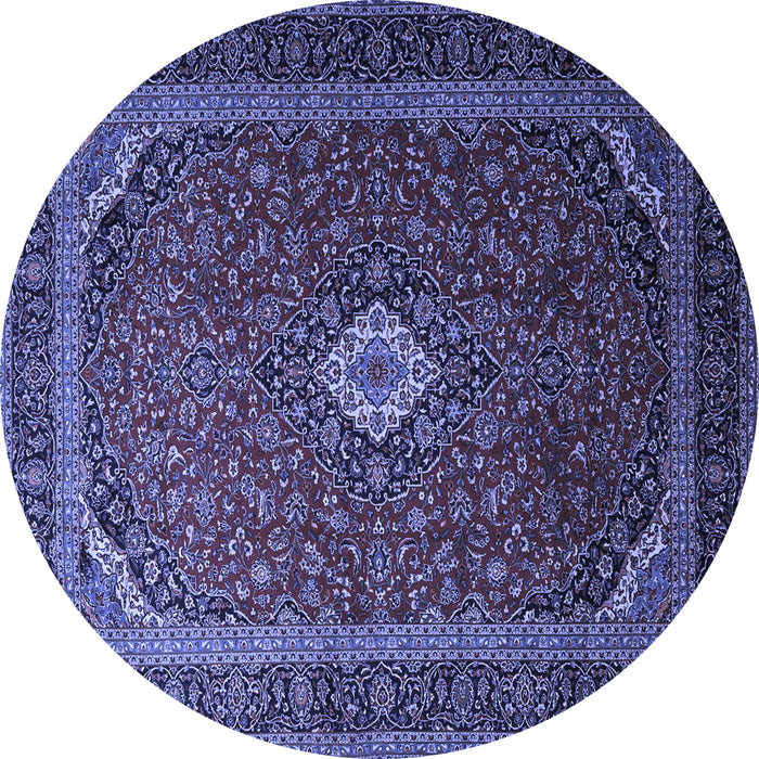 Round Medallion Blue Traditional Rug, tr1969blu