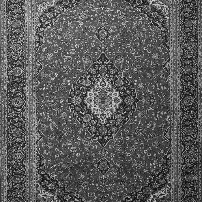 Serging Thickness of Machine Washable Medallion Gray Traditional Rug, wshtr1969gry