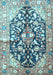 Machine Washable Persian Light Blue Traditional Rug, wshtr196lblu