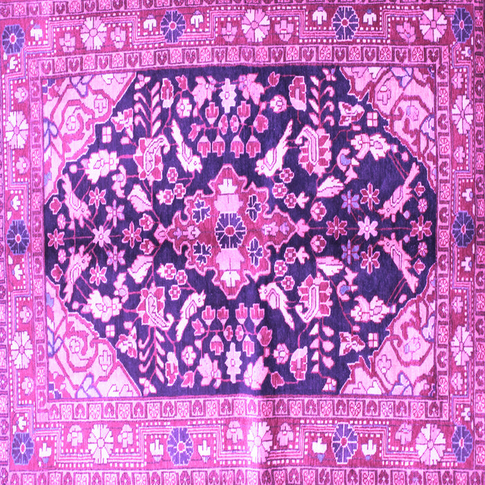 Square Machine Washable Persian Purple Traditional Area Rugs, wshtr196pur