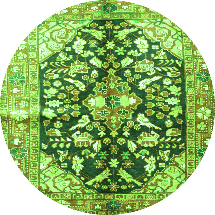 Square Persian Green Traditional Rug, tr196grn