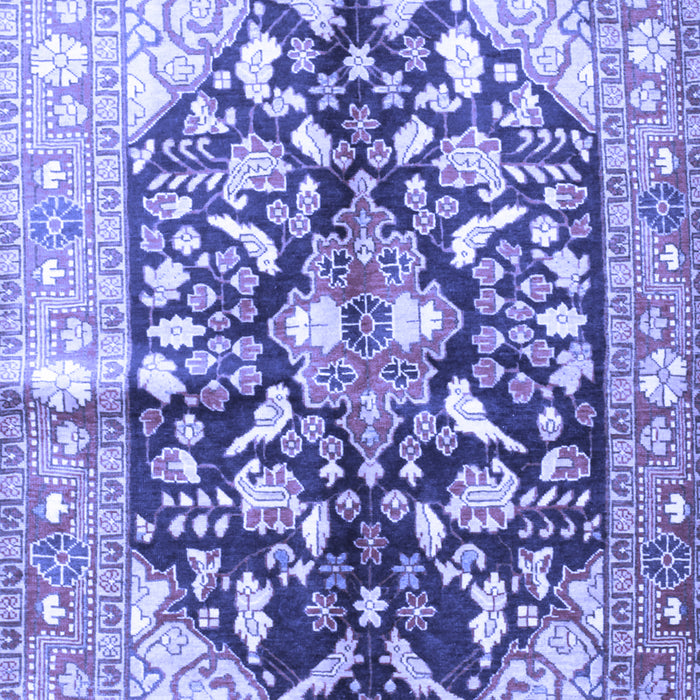 Machine Washable Persian Blue Traditional Rug, wshtr196blu