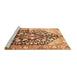 Sideview of Machine Washable Persian Brown Traditional Rug, wshtr196brn