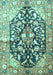 Machine Washable Persian Turquoise Traditional Area Rugs, wshtr196turq