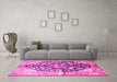 Machine Washable Persian Pink Traditional Rug in a Living Room, wshtr196pnk