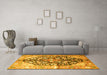 Machine Washable Persian Yellow Traditional Rug in a Living Room, wshtr196yw