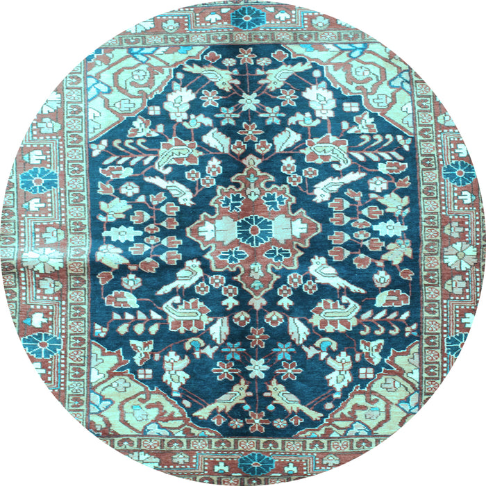 Round Persian Light Blue Traditional Rug, tr196lblu