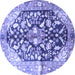 Round Persian Blue Traditional Rug, tr196blu