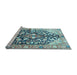 Sideview of Machine Washable Persian Light Blue Traditional Rug, wshtr196lblu