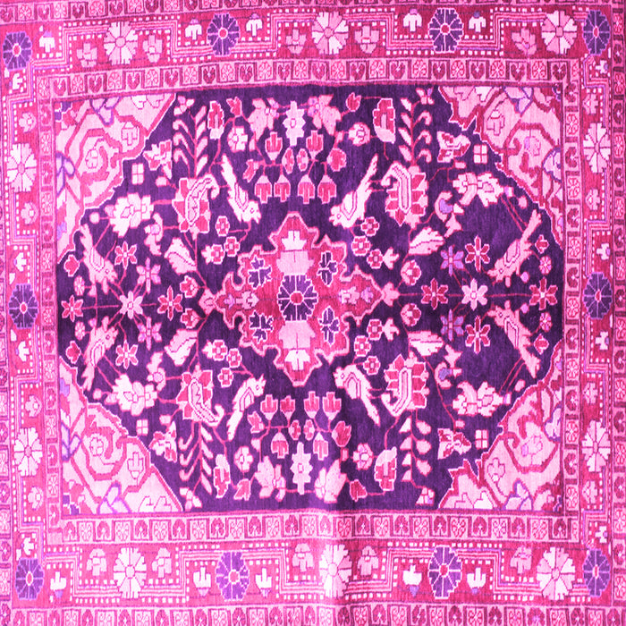 Square Machine Washable Persian Pink Traditional Rug, wshtr196pnk