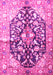 Machine Washable Persian Pink Traditional Rug, wshtr196pnk