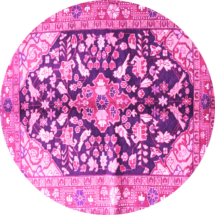 Round Persian Pink Traditional Rug, tr196pnk