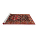 Sideview of Machine Washable Traditional Crimson Red Rug, wshtr197