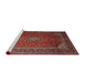 Sideview of Machine Washable Traditional Dark Almond Brown Rug, wshtr1970