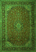 Medallion Green Traditional Rug, tr1970grn