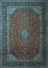 Medallion Light Blue Traditional Rug, tr1970lblu