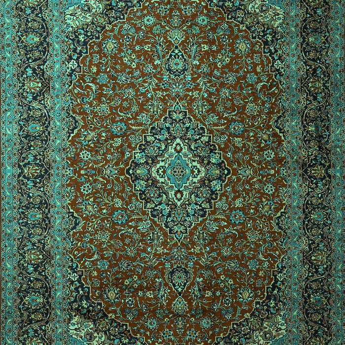 Machine Washable Medallion Turquoise Traditional Area Rugs, wshtr1970turq