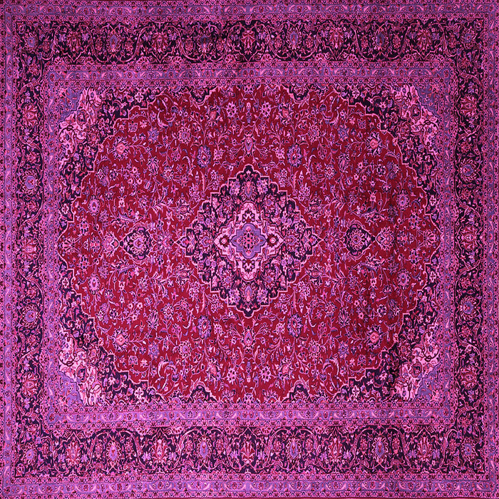 Square Machine Washable Medallion Pink Traditional Rug, wshtr1970pnk