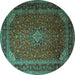 Round Medallion Turquoise Traditional Rug, tr1970turq